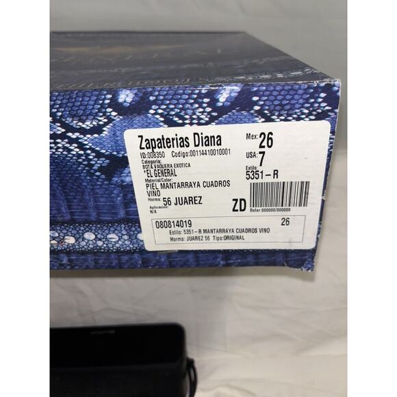 Stingray Lizard Print Pointed Toe Cowboy Boots by El General 1901 Mens Size 7 - Picture 10 of 10